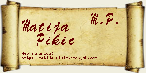 Matija Pikić vizit kartica